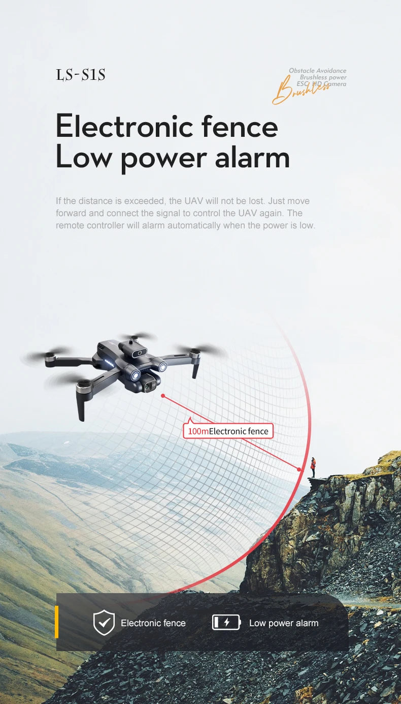 New S1S Mini Drone Profesional 8K HD Camera Obstacle Avoidance Aerial Photography Brushless Foldable Quadcopter