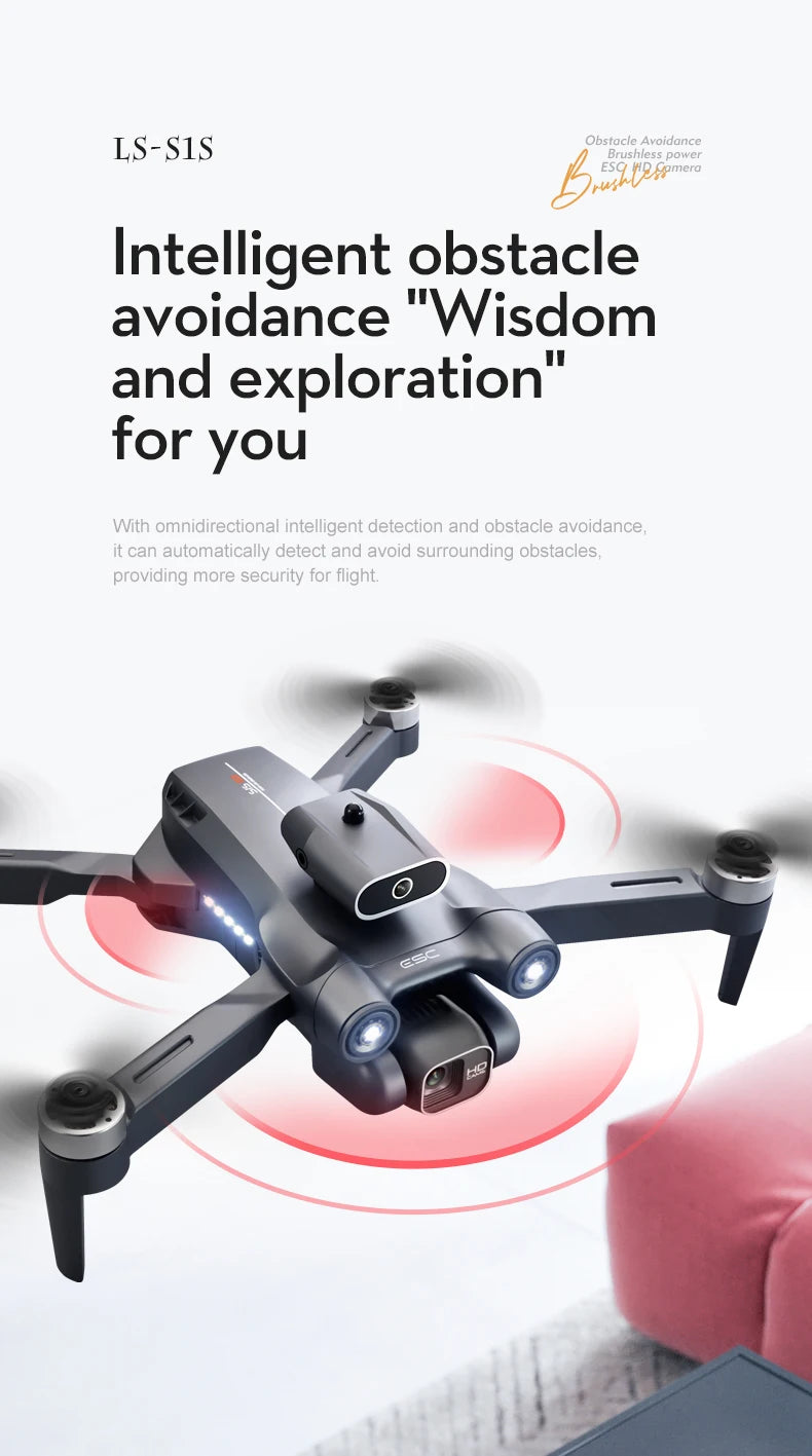 New S1S Mini Drone Profesional 8K HD Camera Obstacle Avoidance Aerial Photography Brushless Foldable Quadcopter