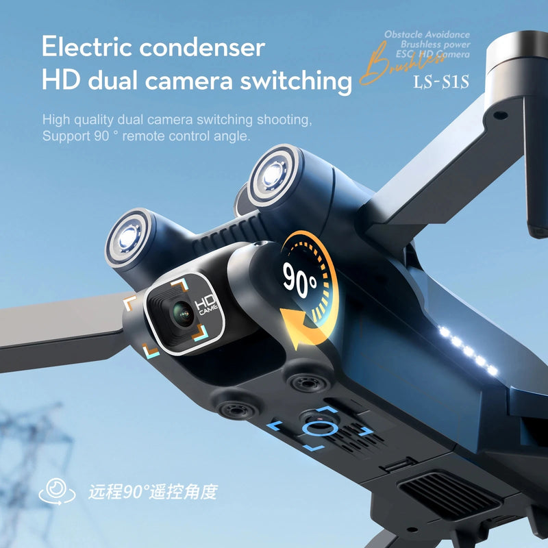 New S1S Mini Drone Profesional 8K HD Camera Obstacle Avoidance Aerial Photography Brushless Foldable Quadcopter