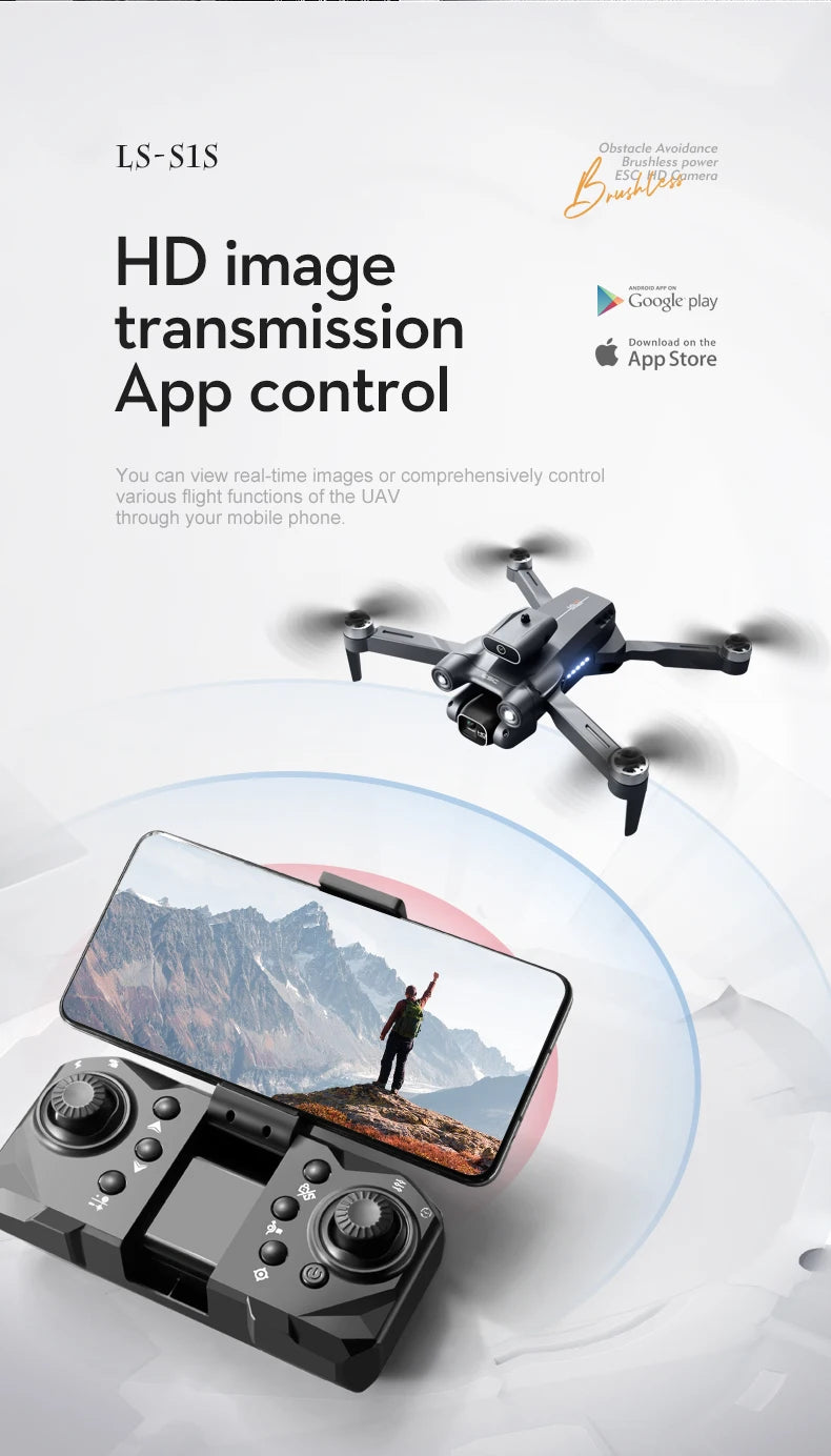 New S1S Mini Drone Profesional 8K HD Camera Obstacle Avoidance Aerial Photography Brushless Foldable Quadcopter