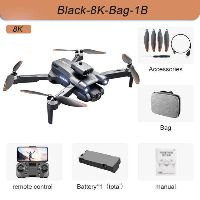 New S1S Mini Drone Profesional 8K HD Camera Obstacle Avoidance Aerial Photography Brushless Foldable Quadcopter