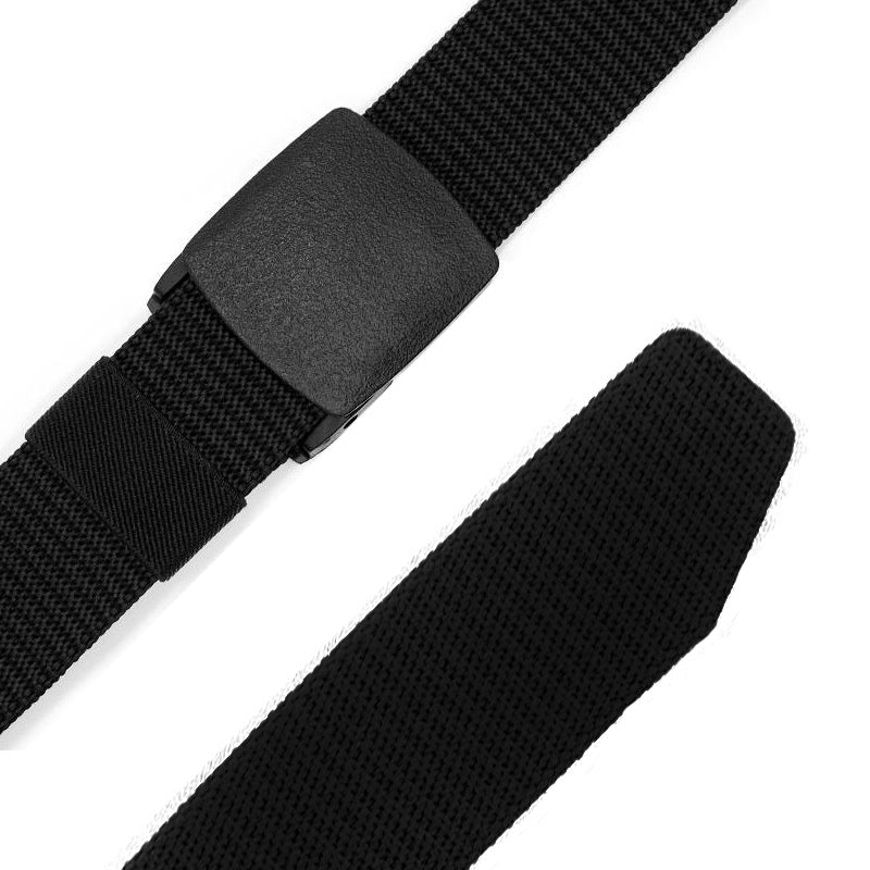 Metal Free Nylon Belt, MEN'S Tactical Woven Plastic Buckle Belt, Outdoor Versatile Perforated Canvas Nylon Belt