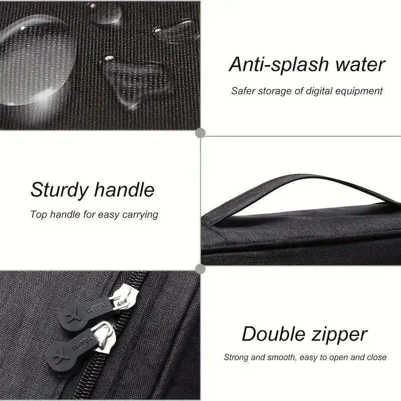 Cable Storage Bag Waterproof Digital Electronic Organizer Portable USB Data Line Charger Plug Storage Bag Travel Cable Organizer